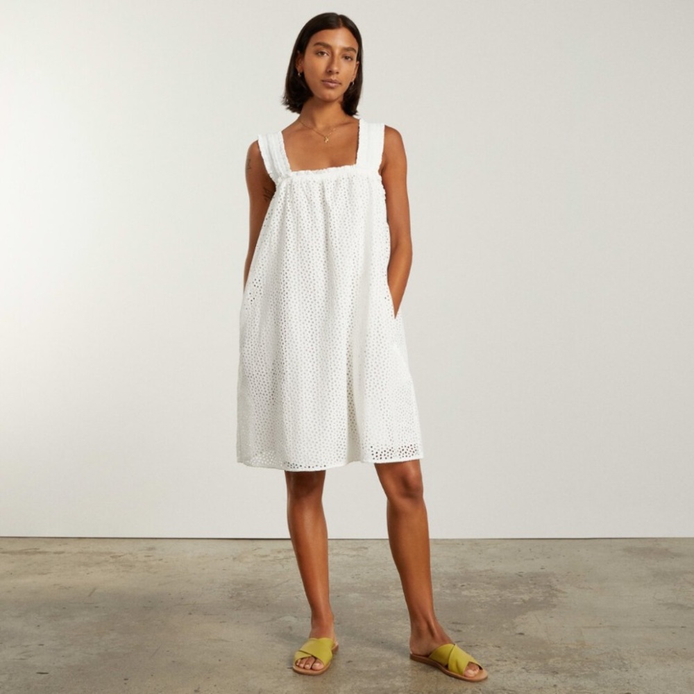 Everlane The Smocked Linen Dress S